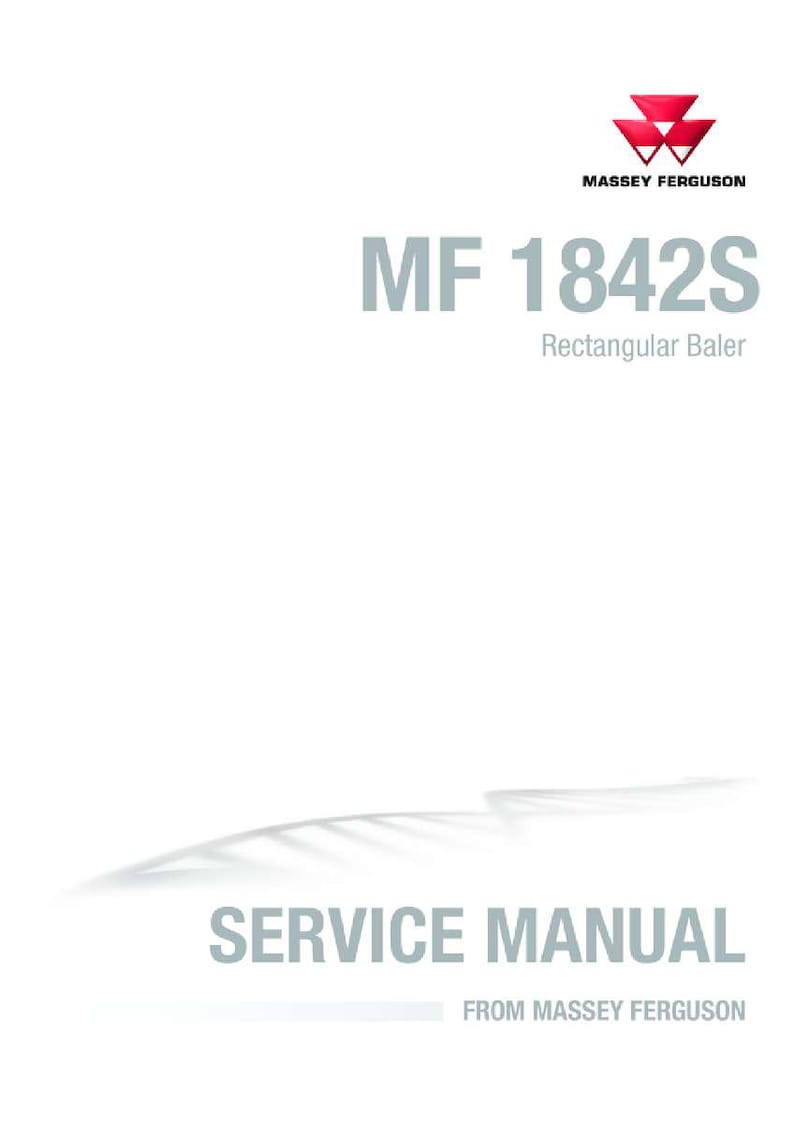 May include: White background with the Massey Ferguson logo and text. The text reads "MF 1842S Rectangular Baler" and "SERVICE MANUAL FROM MASSEY FERGUSON".