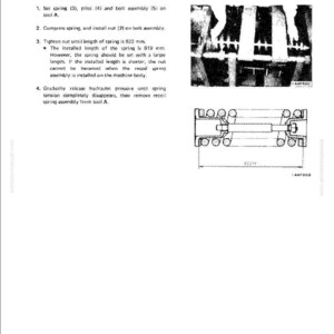 May include: A technical diagram and instructions for assembling a recoil spring. The document includes a parts list, measurements in millimeters, and a detailed illustration of the assembly process. The text is in black and white.