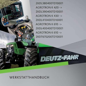 Manual de taller en PDF para tractores Deutz-Fahr Agrotron k410 k420 k430 k610 / Servicio y reparación / Descarga instantánea imagen 2