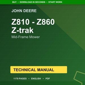John Deere Z810, Z820, Z830, Z840, Z850 Und Z860 Z-Trak Mittelrahmenmäher Technisches Handbuch Pdf | Sofort Download Bild 1