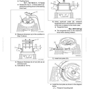 Peut inclure: Sch&eacute;ma d'un manuel montrant le d&eacute;montage et l'assemblage d'un composant m&eacute;canique. Comprend des illustrations d'outils, d'&eacute;crous et de mesures en cm et kg.