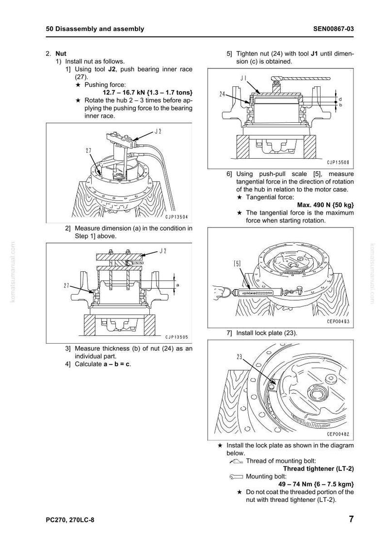 Peut inclure: Sch&eacute;ma d'un manuel montrant le d&eacute;montage et l'assemblage d'un composant m&eacute;canique. Comprend des illustrations d'outils, d'&eacute;crous et de mesures en cm et kg.