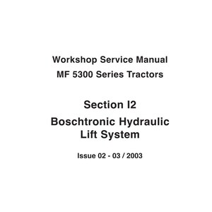 Manual de servicio del tractor Massey Ferguson Serie 5300 en PDF / Reparación de taller / Descarga instantánea imagen 8