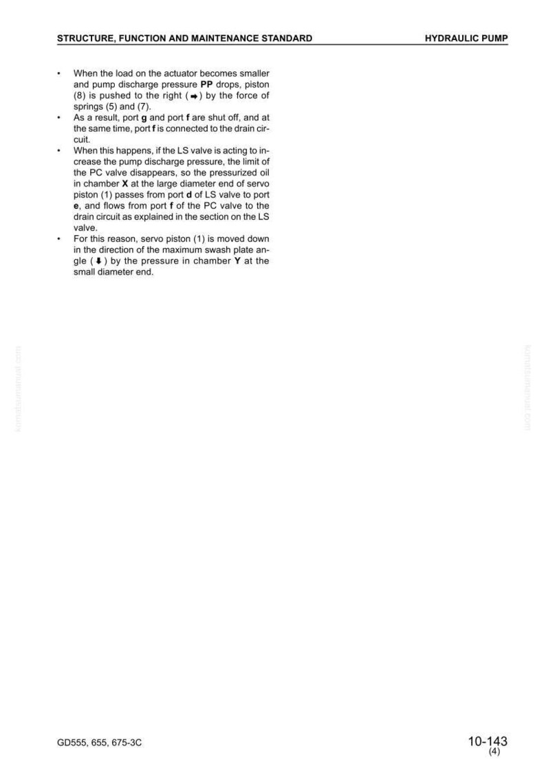 May include: A white page with text detailing the structure, function, and maintenance standard of a hydraulic pump. The text includes technical terms and diagrams. The document is labelled "HYDRAULIC PUMP".