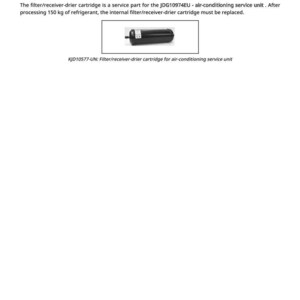 K&ouml;nnte beinhalten: Bild einer schwarzen Filter-/Trocknerpatrone f&uuml;r eine Klimaanlagen-Serviceeinheit. Der Text "KJD10577 - Filter/Receiver-Drier Cartridge for Air-Conditioning Service Unit" steht oben. Der Text "KJD10577-UN: Filter/receiver-drier cartridge for air-conditioning service unit" ist ebenfalls vorhanden.