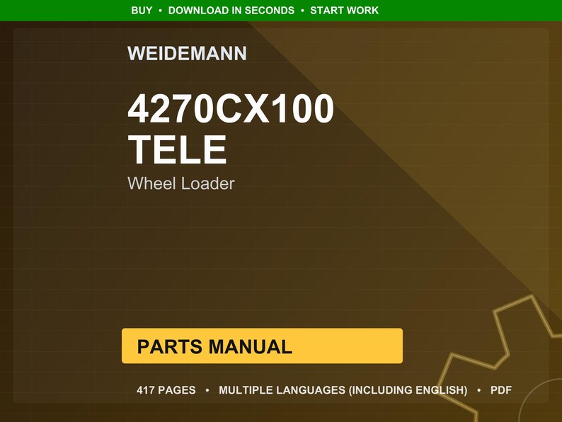 Weidemann 4270Cx100 tele Wheel loader Parts Manual PDF | Illustrated Catalog | Instant Download image 1