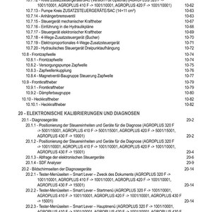 May include: A detailed table of contents from a manual, featuring a list of technical components and diagnostic procedures. The text includes sections on control units, diagnostic equipment, and calibration processes, with page numbers.
