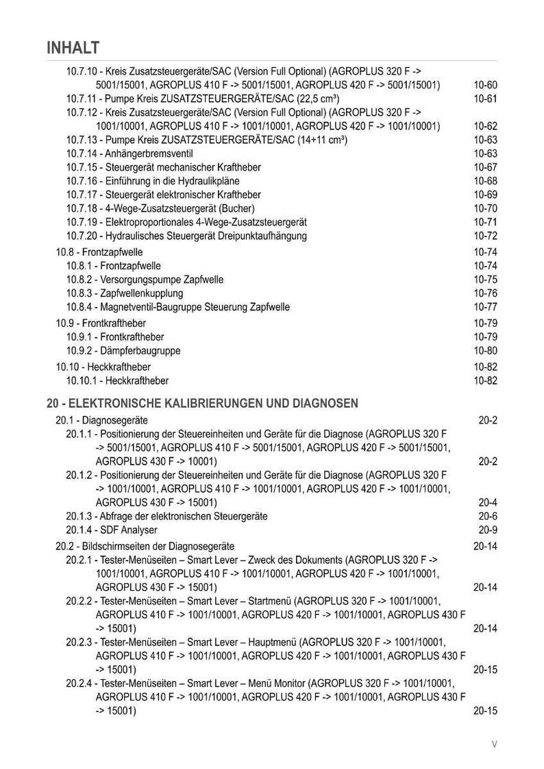 May include: A detailed table of contents from a manual, featuring a list of technical components and diagnostic procedures. The text includes sections on control units, diagnostic equipment, and calibration processes, with page numbers.