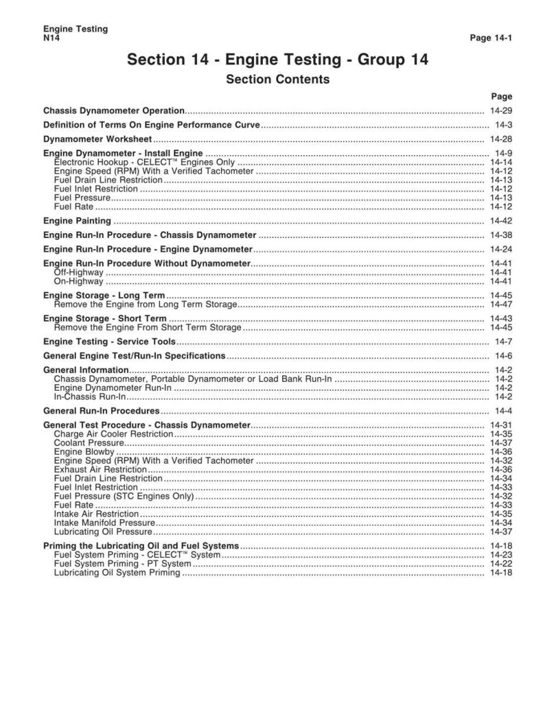Cummins N14-seriens motorservicehandbok, reparationsverkstad, PDF-nedladdning bild 9