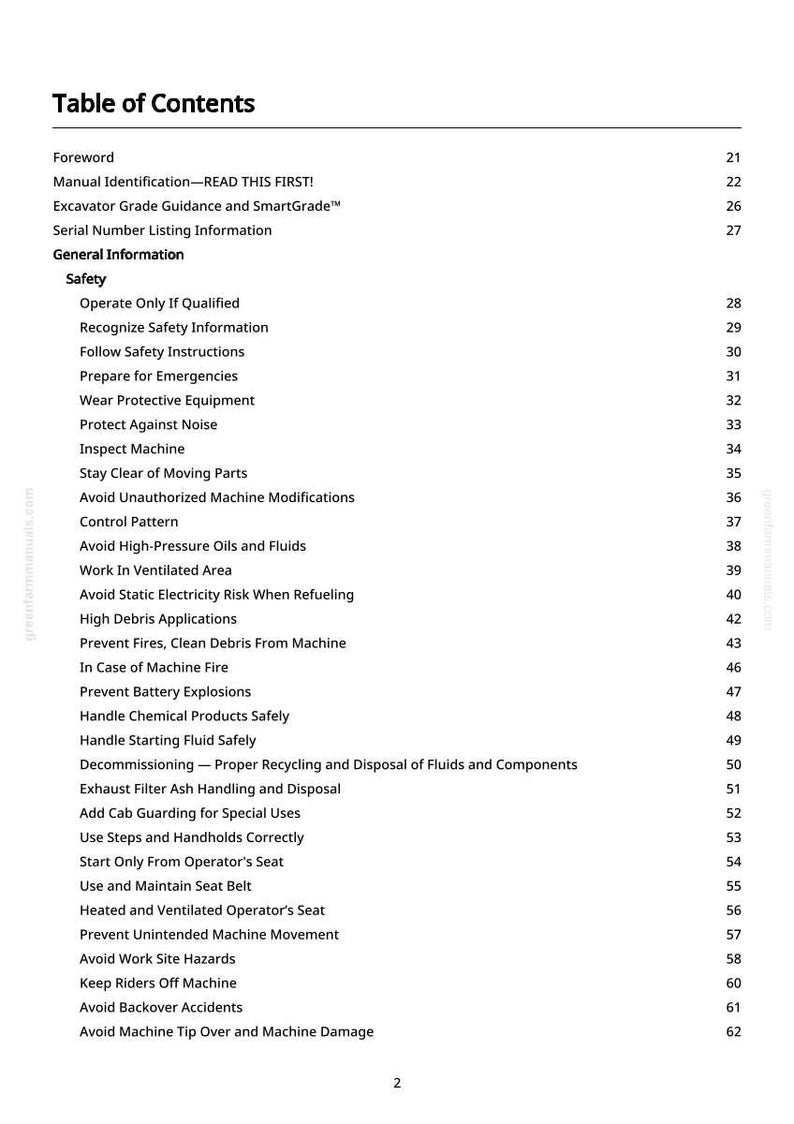Pu&ograve; includere: Un documento bianco intitolato "Indice" con un elenco di linee guida sulla sicurezza e sul funzionamento dei macchinari. Il documento include sezioni su sicurezza, manutenzione e procedure di emergenza.