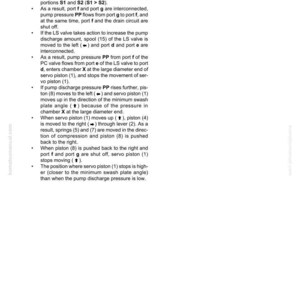 May include: A page from a technical manual illustrating the structure, function, and maintenance standard of a hydraulic pump. The text describes piston and valve operations.