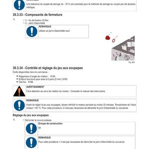May include: A technical diagram with instructions for engine maintenance. The document includes text, diagrams, and warnings. It details procedures for components, including valve adjustments and tightening torques. The image is a detailed guide for automotive repair.