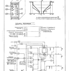 Pu&ograve; includere: Diagramma tecnico con testo in tedesco e inglese, che mostra curve di controllo e schemi di cablaggio. Il diagramma include un blocco etichettato "B" e grafici che illustrano il movimento della leva. Documento "MANNESMANN DEMAG Baumaschinen".