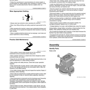 Pode incluir: Instru&ccedil;&otilde;es de montagem e diretrizes de seguran&ccedil;a para uma m&aacute;quina, incluindo o uso de vestu&aacute;rio adequado e a pr&aacute;tica de manuten&ccedil;&atilde;o segura. Inclui um diagrama de uma pe&ccedil;a de m&aacute;quina rotulada 'A'.