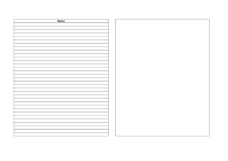 May include: A white sheet of paper with horizontal lines on the left side and a blank white space on the right. The word "Notice" is printed at the top of the lined section.