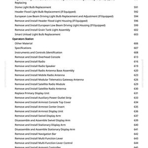 Puede incluir: Una p&aacute;gina del manual de greenfarmmanuals.com, que enumera varios procedimientos de reparaci&oacute;n de autom&oacute;viles. El texto incluye instrucciones para el reemplazo de bombillas, la instalaci&oacute;n de radio y los componentes de la consola.