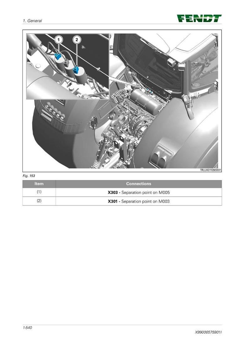 May include: Diagram of a Fendt tractor engine compartment, with labels and callouts. The image includes a detailed view of the engine's internal components, with numbered points and text descriptions. The Fendt logo is visible.