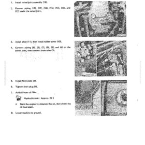 Puede incluir: Diagrama t&eacute;cnico con instrucciones para el montaje de un conjunto de r&oacute;tula central. El diagrama incluye pasos numerados e im&aacute;genes de primer plano de los componentes, como tuber&iacute;as y placas. El texto incluye medidas y t&eacute;rminos t&eacute;cnicos.