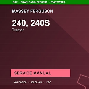 Massey ferguson 240 240S Tractor Service Manual PDF | Workshop Repair | Instant Download image 1