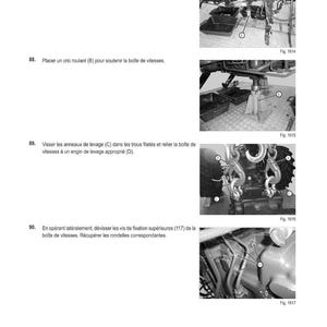 Puede incluir: P&aacute;gina de un manual titulada "M&Eacute;THODE D'INTERVENTION" con diagramas que ilustran los pasos de reparaci&oacute;n de autom&oacute;viles. Las im&aacute;genes muestran varias etapas de trabajo en una caja de cambios de veh&iacute;culo, incluyendo el uso de gatos.