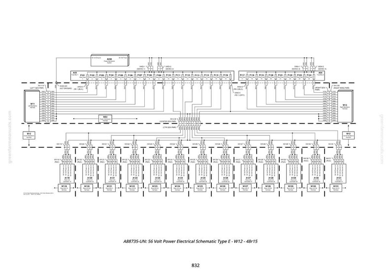 Puede incluir: Un diagrama esquem&aacute;tico el&eacute;ctrico detallado en blanco y negro. El diagrama incluye m&uacute;ltiples componentes, l&iacute;neas y conectores etiquetados, con el texto "A88735-UN: 56 Volt Power Electrical Schematic Type E - W12 - 48r15" en la parte inferior. Tambi&eacute;n est&aacute; presente el n&uacute;mero 832.