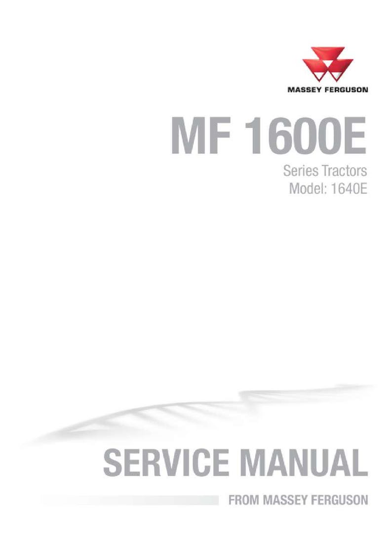 Op de afbeelding: Een witte servicehandleiding cover met het Massey Ferguson logo en tekst. De tekst luidt "MF 1600E Series Tractors Model: 1640E" en "SERVICE MANUAL FROM MASSEY FERGUSON".
