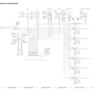 May include: A detailed electrical circuit diagram for an air conditioner, featuring numerous interconnected components and wiring. The diagram is labeled with text and symbols, providing a visual representation of the system's electrical pathways. The title "ELECTRICAL CIRCUIT DIAGRAM FOR AIR CONDITIONER" is at the top.
