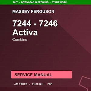 Massey Ferguson 7244 7245 7246 Activa コンバイン サービスマニュアル PDF | ワークショップ修理 | 即時ダウンロード