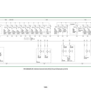 May include: A black and white schematic diagram of a vehicle's control unit, labelled as VCU Circuit Schematic (2 of 4). The diagram features numerous symbols and lines representing electrical components and connections. The text "YN1206548-UN" is visible.
