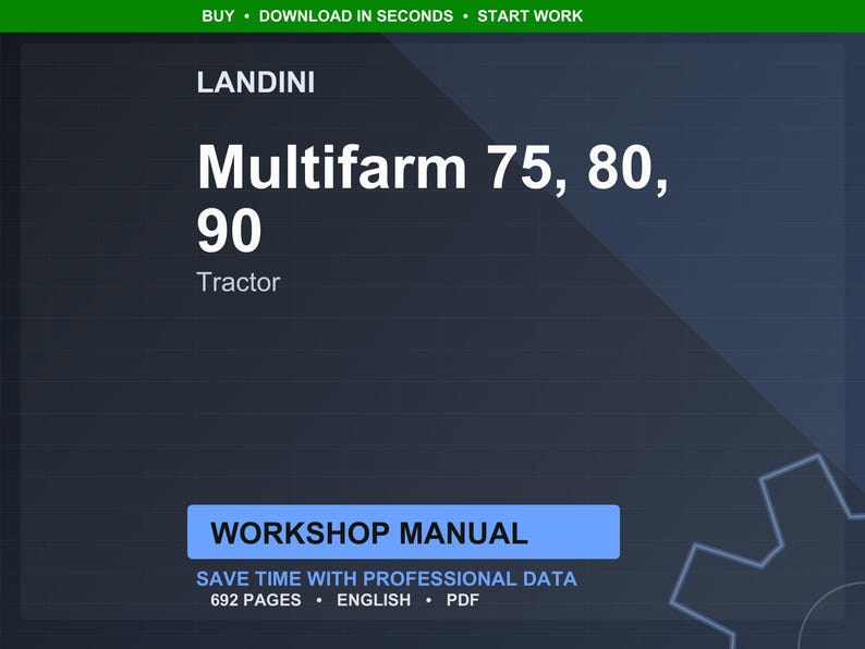 Landini Multifarm 75-80-90 Traktor Verkstadsmanual PDF - Perkins T2 bild 1