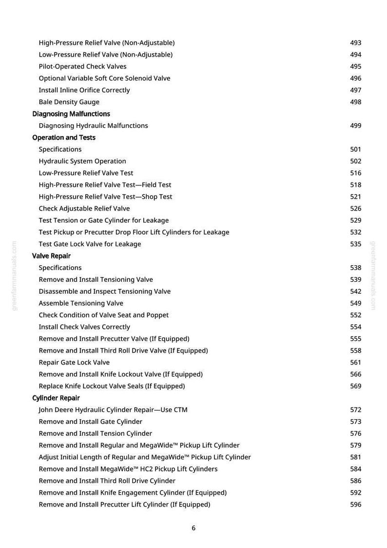 John Deere 460 M, 460 M Precutter, 560 M, 560 M Precutter Ballenpresse Technisches Handbuch Pdf | Sofort Download Bild 6