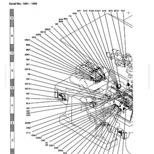 May include: A detailed diagram of a connector pin arrangement, labeled with various codes and serial numbers. The diagram includes the text "CONNECTOR PIN ARRANGEMENT DIAGRAM" and "Serial No.: 1001-1200".
