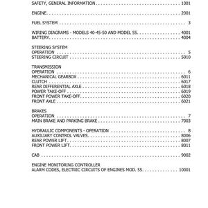 Pu&ograve; includere: Una pagina di manuale con un "SOMMARIO" che elenca sezioni come "MOTORE", "SISTEMA CARBURANTE" e "FRENI". Il testo &egrave; nero su bianco. Il documento include i numeri di sezione ed &egrave; datato Edizione 03-2009.