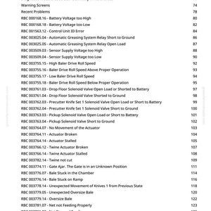 May include: A page from a manual with a list of diagnostic trouble codes, including descriptions like "Battery Voltage too High" and "Actuator Broken." The document is titled "Diagnostic Trouble Code List."