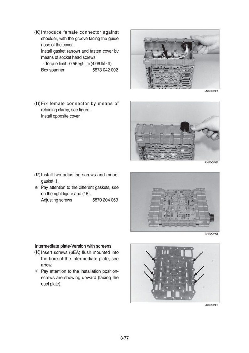 Puede incluir: Diagrama t&eacute;cnico con instrucciones de montaje para un componente mec&aacute;nico. Incluye im&aacute;genes, flechas y texto que detallan el proceso. Par de apriete: 0,56 kgf&middot;m.