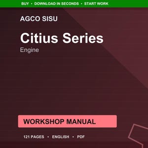 Agco sisu Citius series Engine Workshop Manual PDF | Service Repair | Instant Download image 1