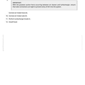 Puede incluir: Una p&aacute;gina de manual con instrucciones para la instalaci&oacute;n del turbocompresor. El texto incluye pasos como conectar la manguera y el tubo de entrada de aire, el rodaje y la instalaci&oacute;n del cap&oacute;. El par de apriete es de 70 N&sdot;m (7,1 kg&sdot;m).