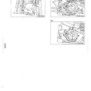 Pu&ograve; includere: Diagramma tecnico con tre illustrazioni dettagliate di componenti meccanici, etichettati F1, F2 e F3. Ogni diagramma mostra una vista diversa del macchinario, con varie parti e componenti chiaramente delineati.