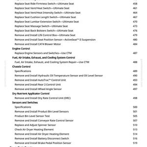 K&ouml;nnte beinhalten: Eine Seite aus einem Handbuch mit detaillierten Kfz-Reparaturverfahren. Der Text enth&auml;lt Punkte wie "Ethernet-Schalter ersetzen" und "Satellitenantenne aus- und einbauen", mit Seitenzahlen. Das Dokument stammt von greenfarmmanuals.com.