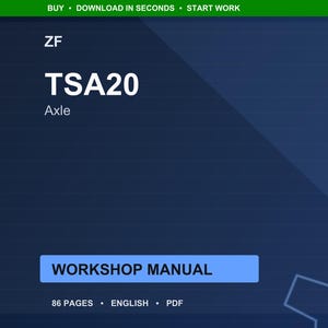 Zf Tsa20 Axle Workshop Manual PDF | Service Repair | Instant Download image 1