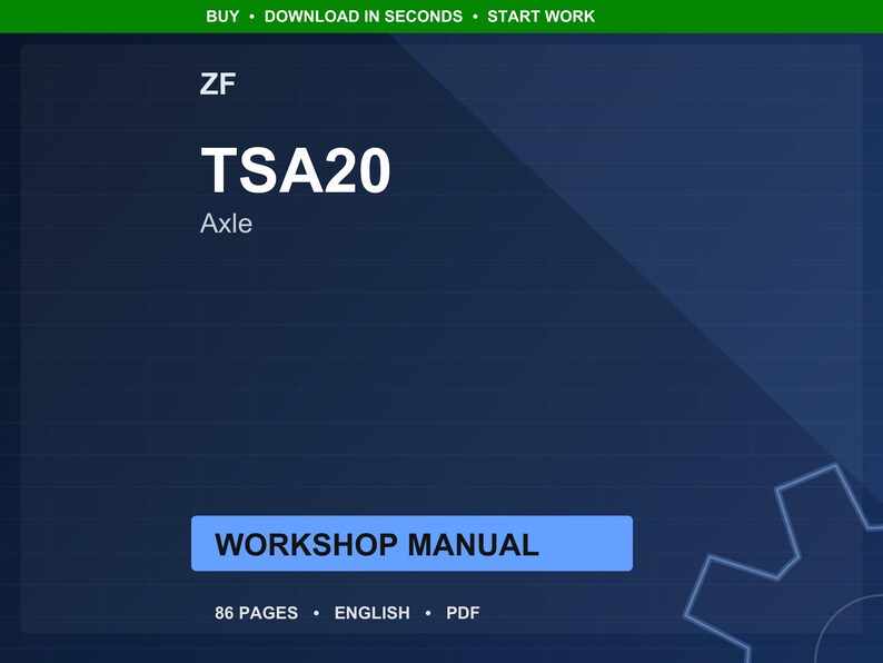 Zf Tsa20 Axle Workshop Manual PDF | Service Repair | Instant Download image 1