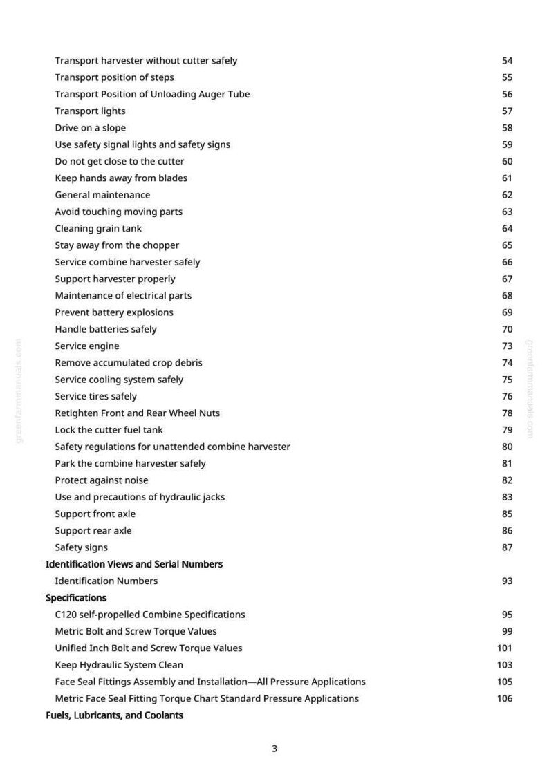 Teknisk manual för John Deere C120-tröska i PDF-format | Nedladdning direkt bild 3