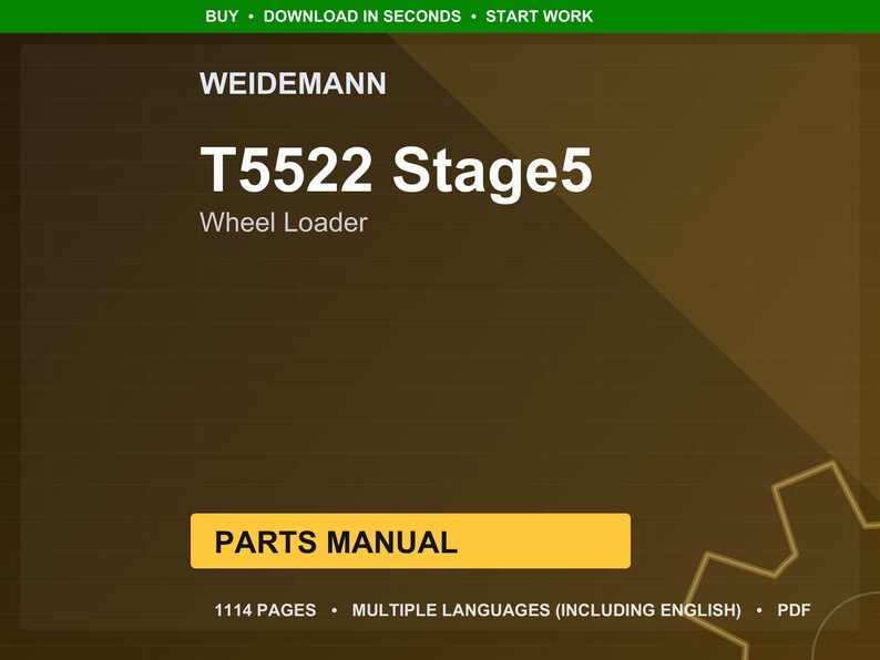 Manual de peças da pá carregadeira Weidemann T5522 Stage 5 em PDF | Catálogo ilustrado | Download imediato imagem 1