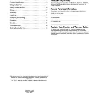 John Deere Z525e, Z535m, Z535r, Z540m, Z540r, 48 & 54 Inch Ztrak Mower Operator Manual PDF | Owners Guide | Instant Download image 5