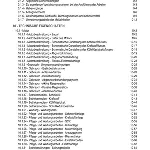 Pode incluir: Um sum&aacute;rio detalhado em alem&atilde;o, com t&iacute;tulos e subt&iacute;tulos para especifica&ccedil;&otilde;es t&eacute;cnicas, incluindo descri&ccedil;&otilde;es de motores, manuten&ccedil;&atilde;o e informa&ccedil;&otilde;es de transporte. O documento est&aacute; organizado com n&uacute;meros de p&aacute;gina.