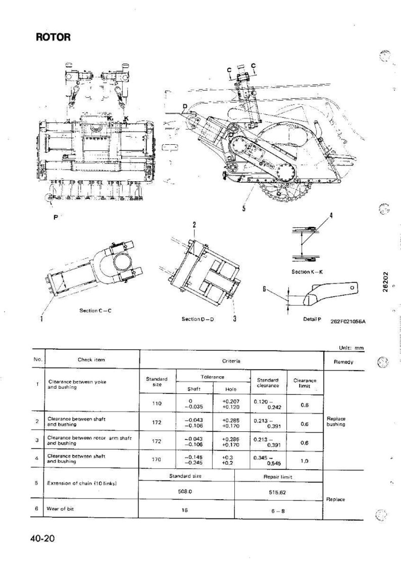 May include: Technical diagram of a rotor assembly, featuring detailed mechanical drawings and specifications. Includes sections, dimensions in millimeters, and tolerance data for various components. The word "ROTOR" is at the top.