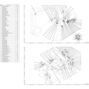 May include: An engineering diagram with multiple detailed illustrations of machinery components. The image includes exploded views, parts lists, and component arrangements, with labels and lines pointing to specific parts. The diagrams are in black and white.