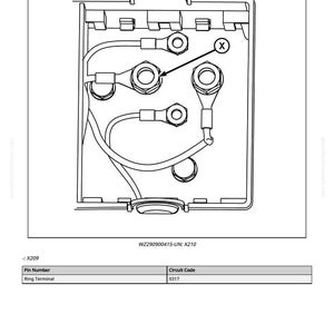 May include: Detailed diagram of electrical components, including ring terminals, wires, and connectors. The image features a close-up view of the internal wiring of a device, with labels and annotations. The diagram includes the text "WZ290900415-UN: X210".