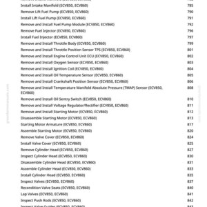 May include: A page from a manual with a list of automotive repair procedures, including removing and installing various engine components. The text is in black font on a white background, with a website address at the bottom.