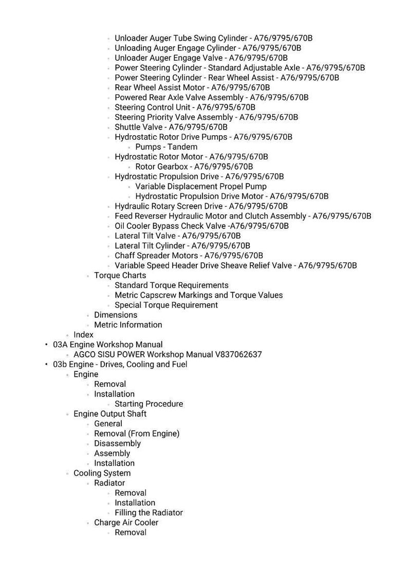 Manual de servicio en PDF para la cosechadora rotativa Massey Ferguson 9695 9795 / Reparación de taller / Descarga instantánea imagen 11